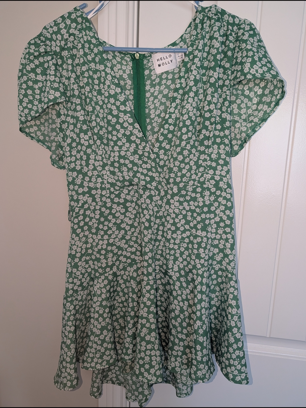 Hello Molly Green Ditsy Floral Mini Romper - Picture 2 of 3